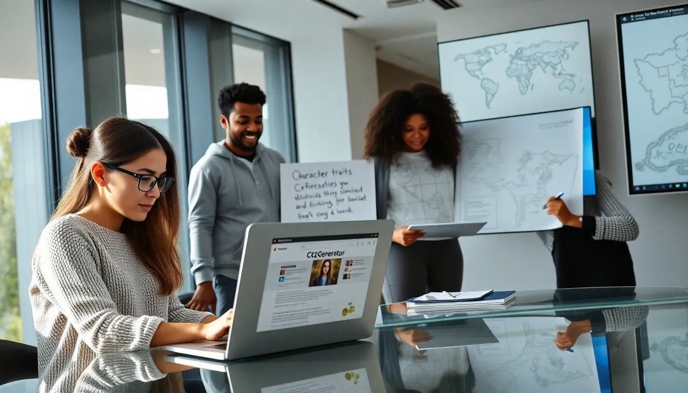 team working on creative character generation for gaming.