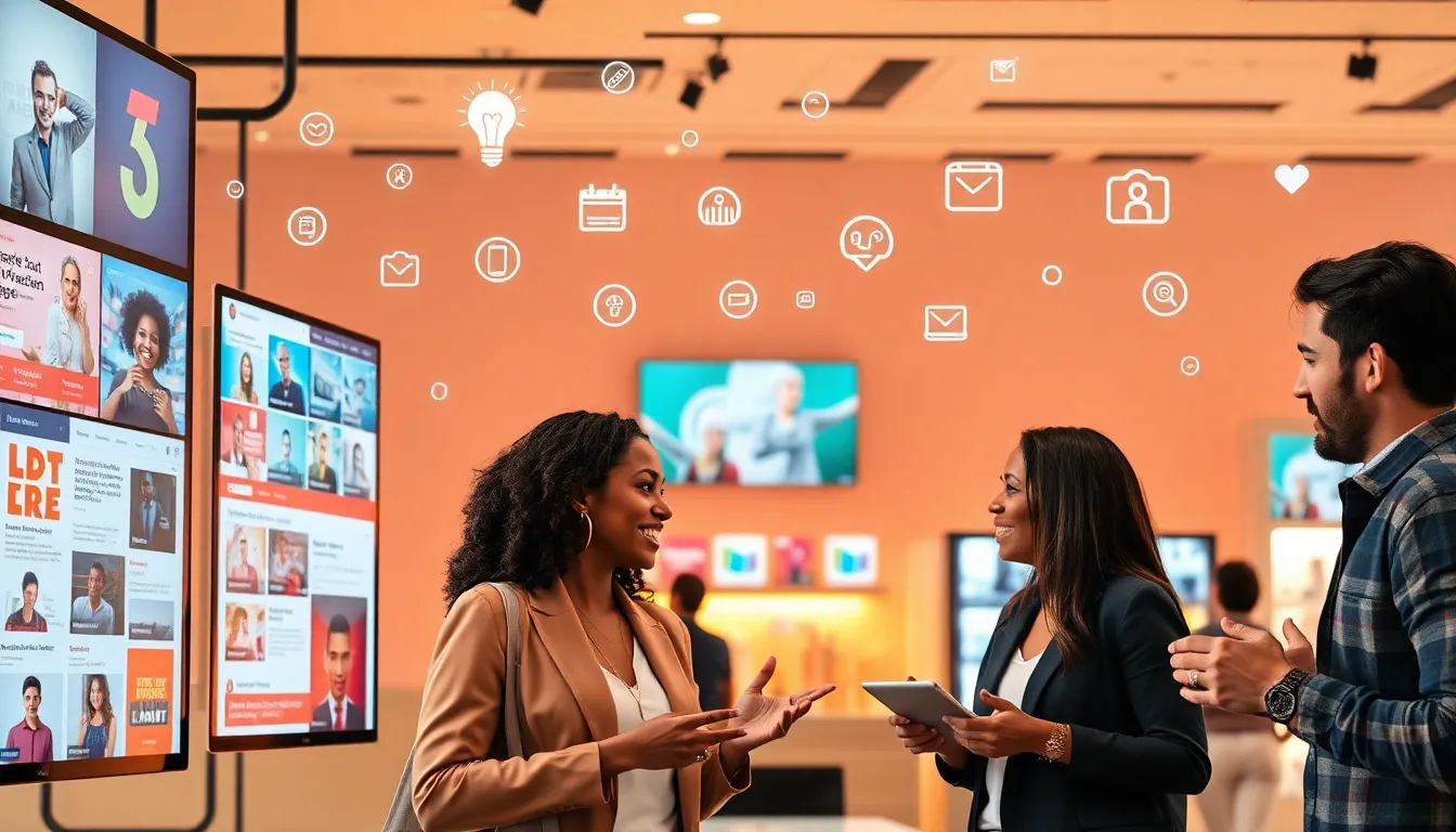 diverse content creators collaborating in a digital marketplace.