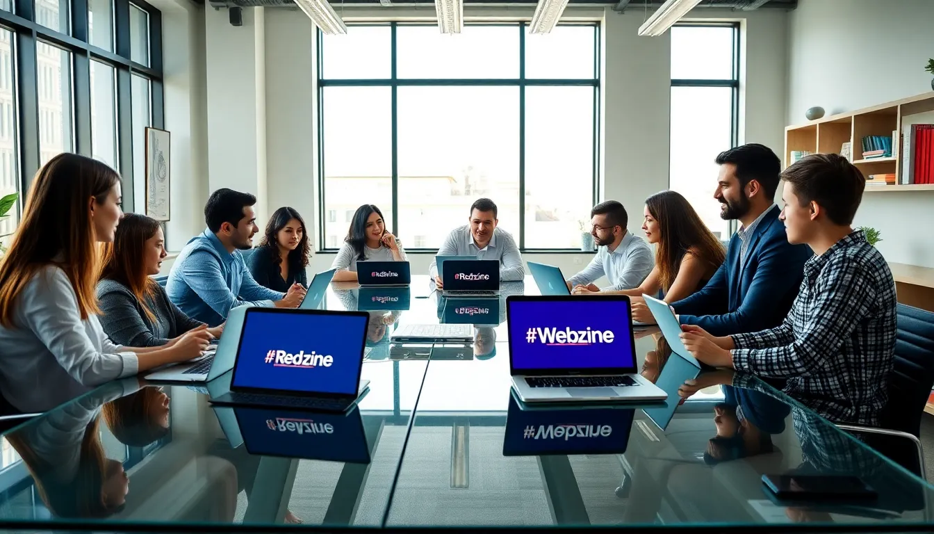diverse professionals collaborating in a modern office space.